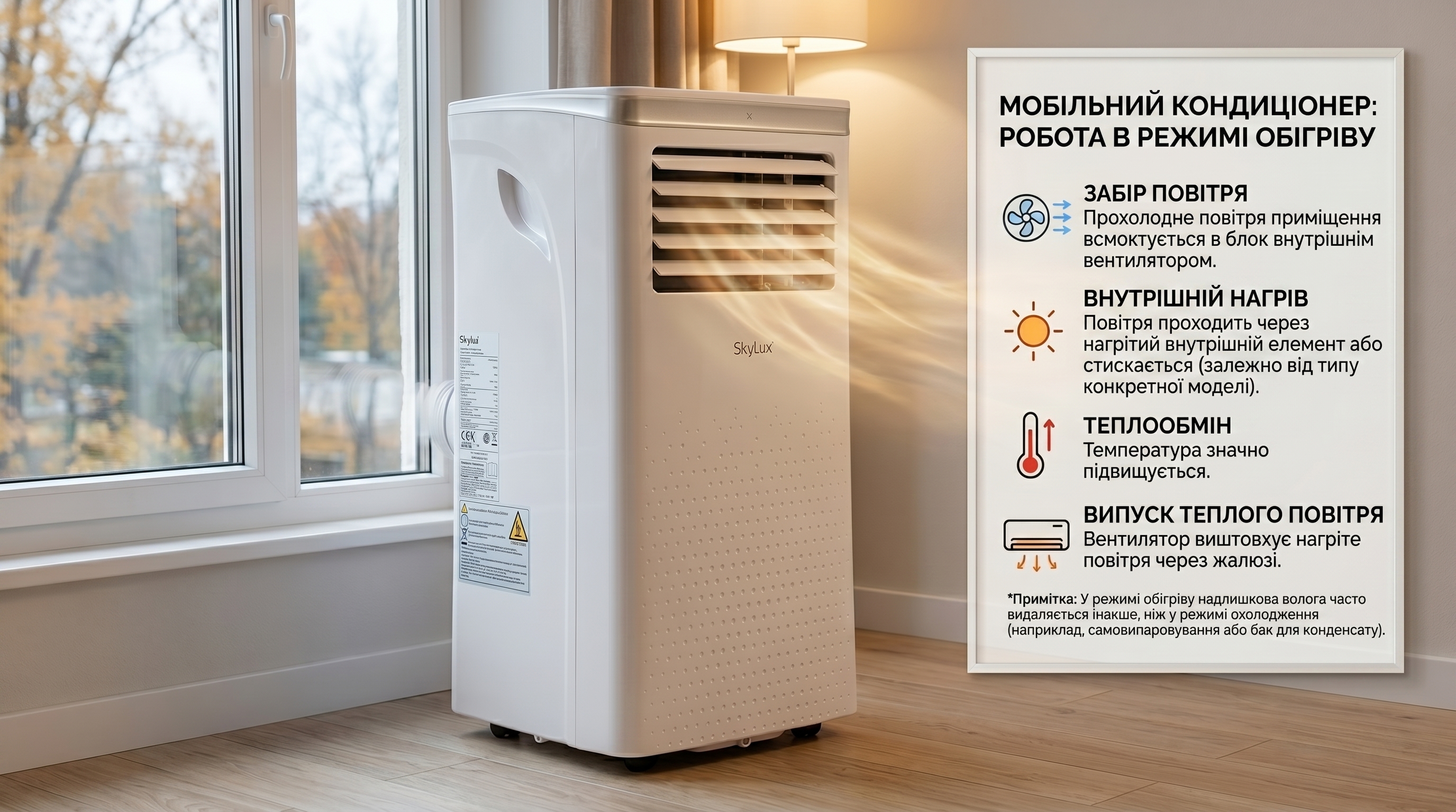 Мобільний кондиціонер SkyLux SKE-M25H ❄️ AIR-EX.COM.UA, зображення 1